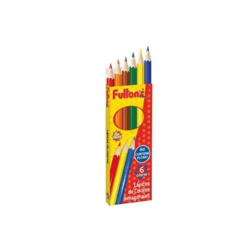 Lapices 6 Colores Cortos Hexagonales Fultons