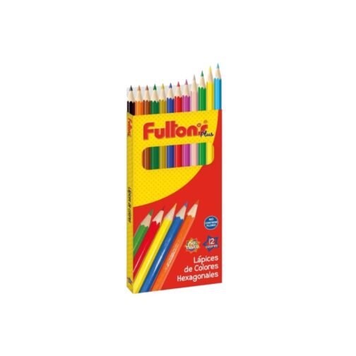 Lapices 12 Colores Largos Hexagonales Fultons