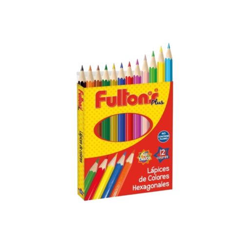 Lapices 12 Colores Cortos Hexagonales Fultons