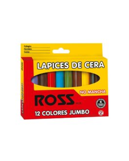 Lapices De Cera Jumbo 12 Colores Ross