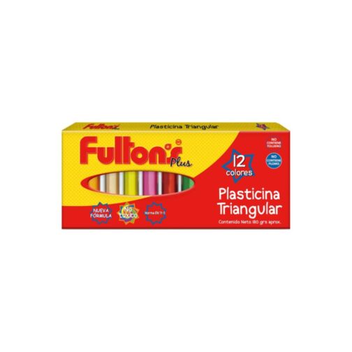 Plasticina Triangular 12 Colores Fultons